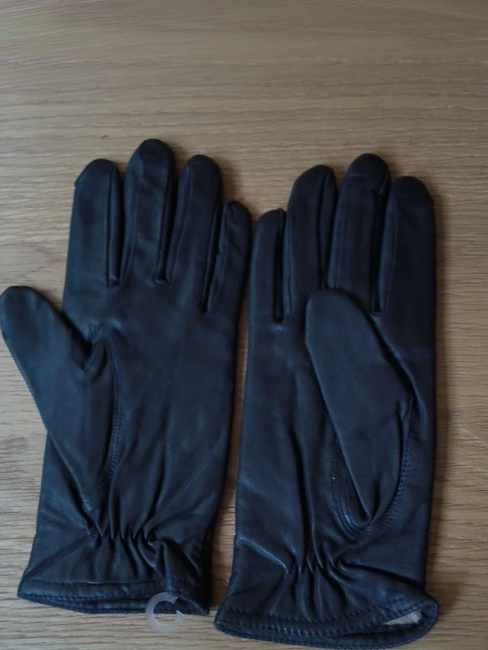 Gates Navy Blue Genuine Leather Gloves Womens Small S Acrylic Knit Lined 8